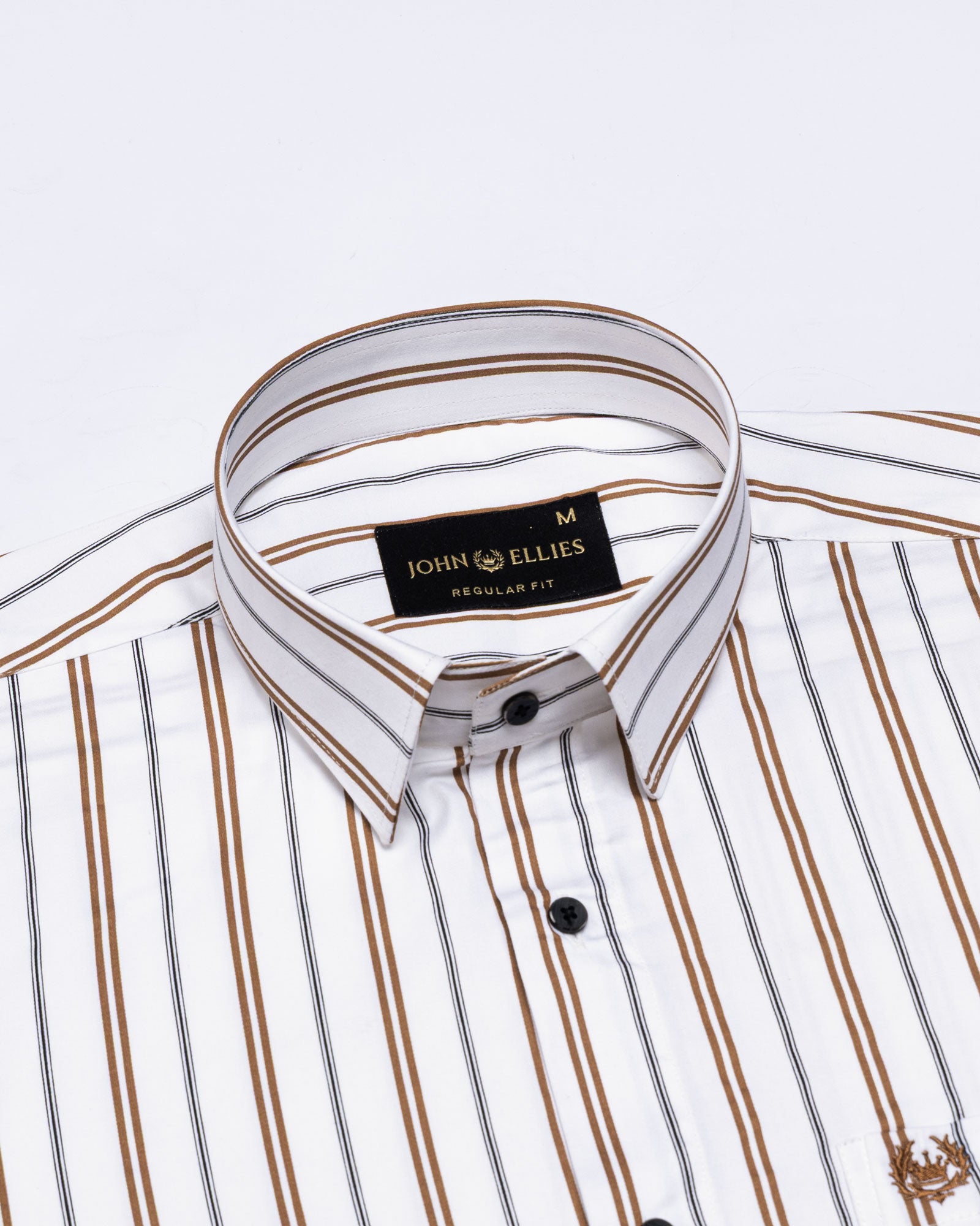 Magath Brown Stripes Premium Cotton Shirt - John Ellies