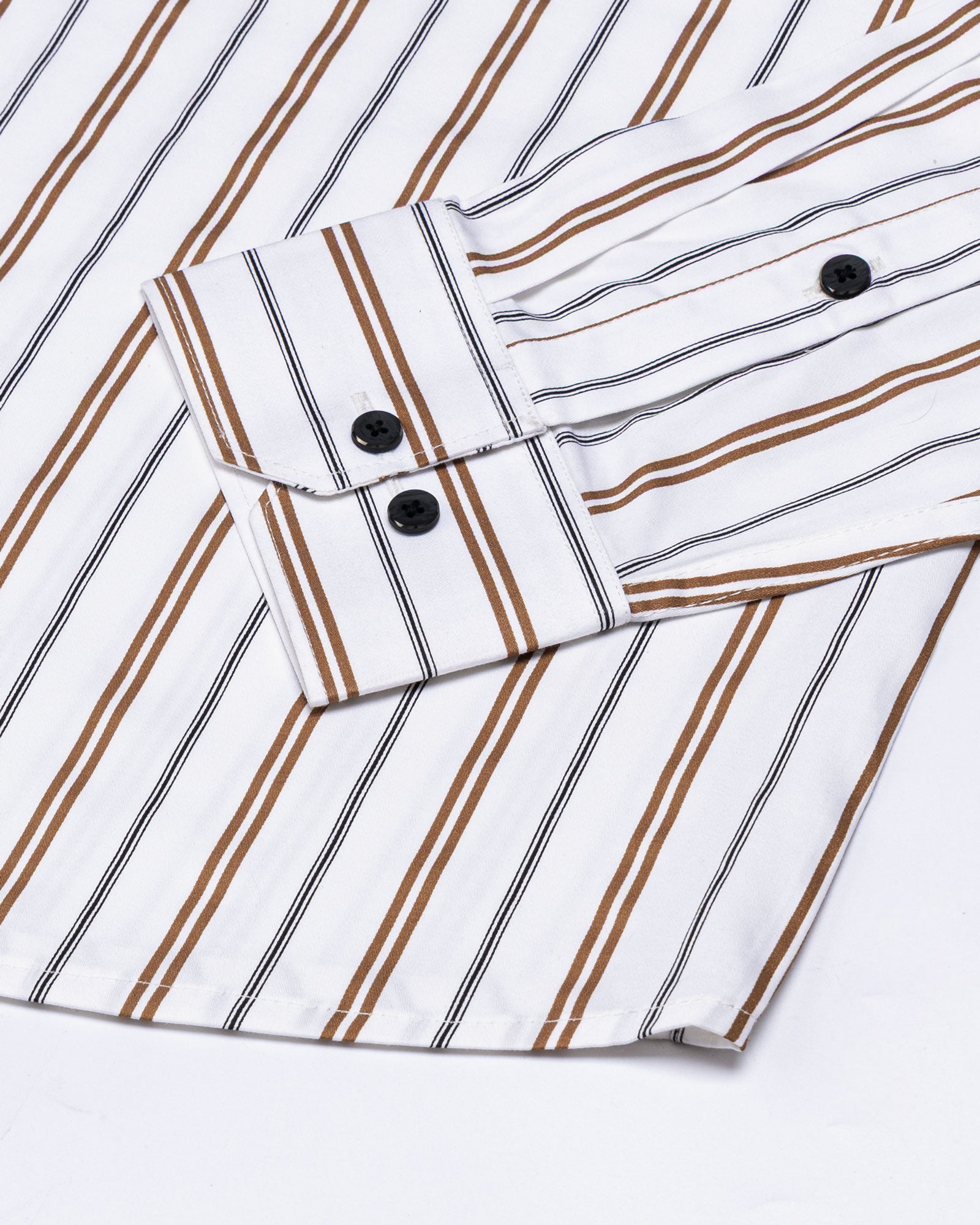 Magath Brown Stripes Premium Cotton Shirt - John Ellies