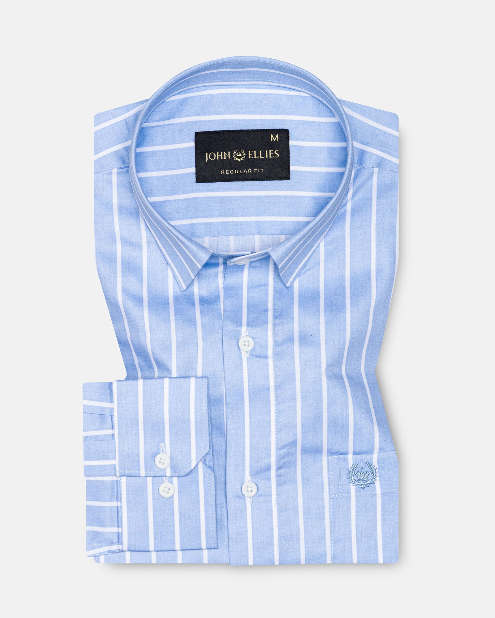 Magath Soft Blue Stripes Premium Cotton Shirt - John Ellies