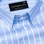 Magath Soft Blue Stripes Premium Cotton Shirt - John Ellies