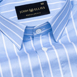 Magath Soft Blue Stripes Premium Cotton Shirt - John Ellies