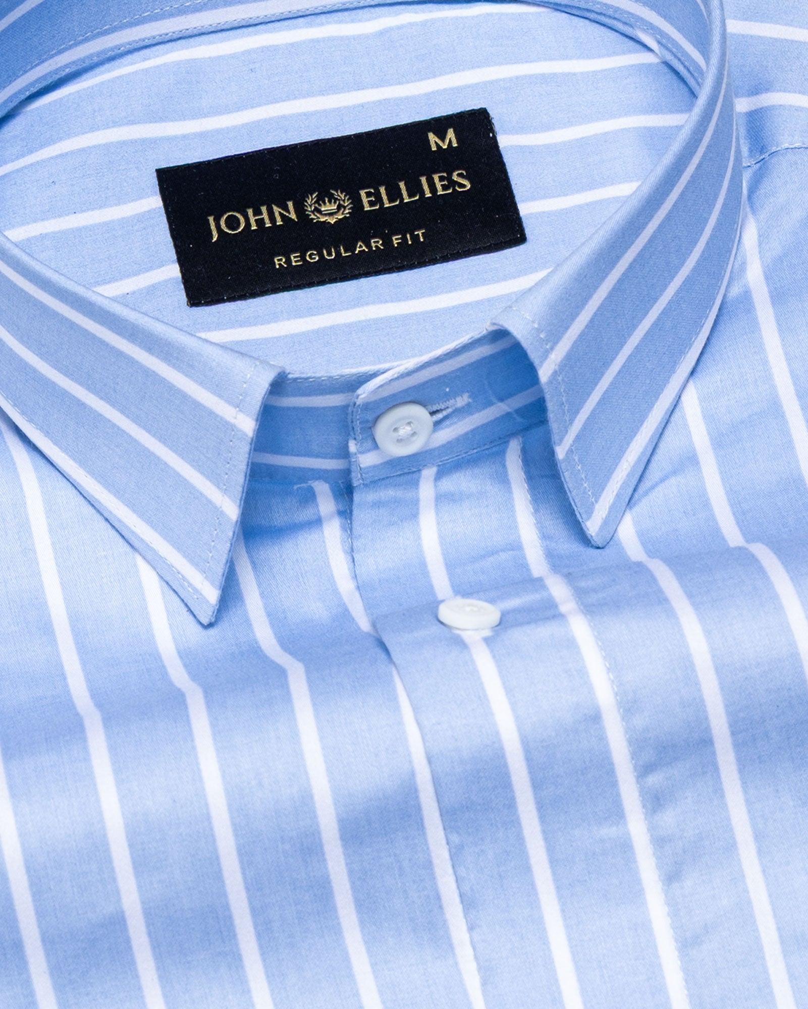 Magath Soft Blue Stripes Premium Cotton Shirt - John Ellies