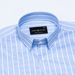 Magath Soft Blue Stripes Premium Cotton Shirt - John Ellies