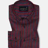 Magath Red And Black Stripes Premium Cotton Shirt - John Ellies