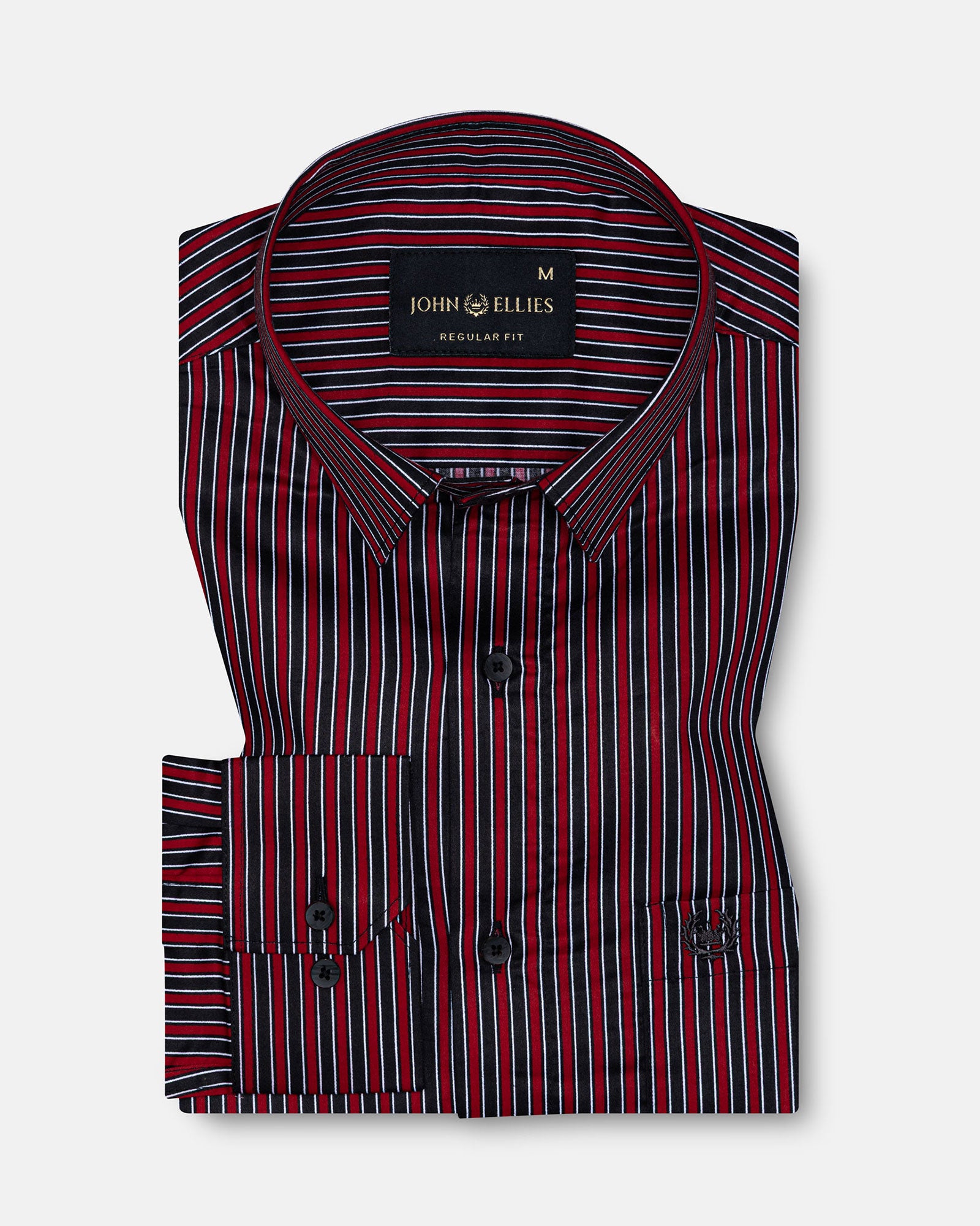 Magath Red And Black Stripes Premium Cotton Shirt - John Ellies