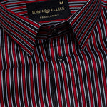 Magath Red And Black Stripes Premium Cotton Shirt - John Ellies