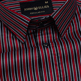 Magath Red And Black Stripes Premium Cotton Shirt - John Ellies
