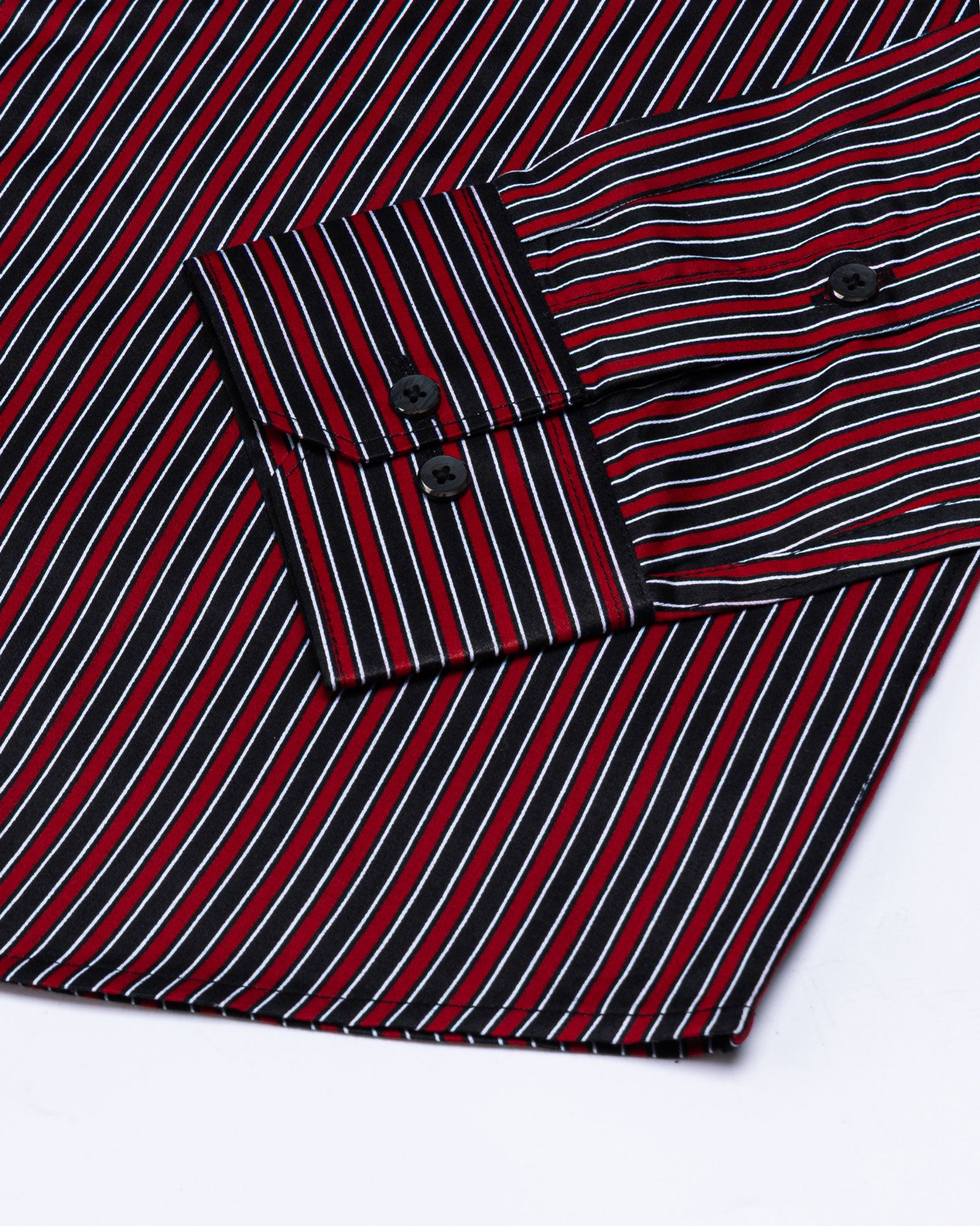 Magath Red And Black Stripes Premium Cotton Shirt - John Ellies