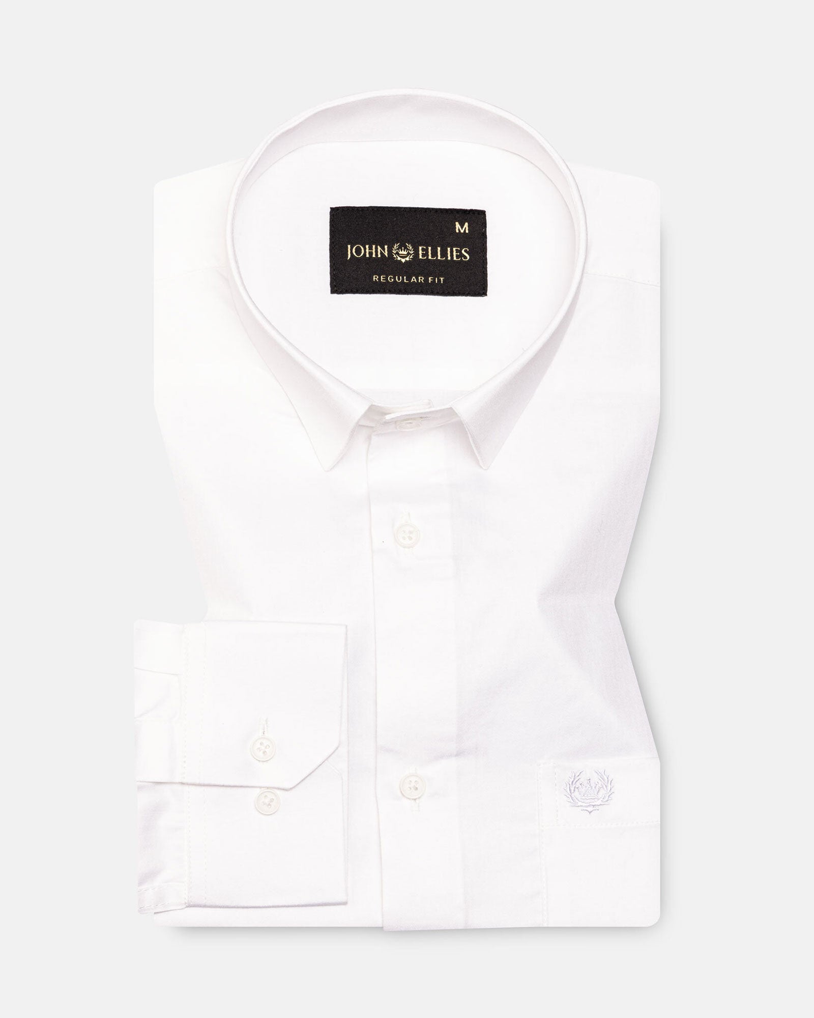 Zink White Plain Cotton Shirt - John Ellies