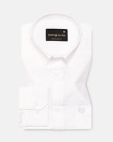 Zink White Plain Cotton Shirt