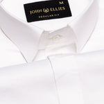 Zink White Plain Cotton Shirt - John Ellies