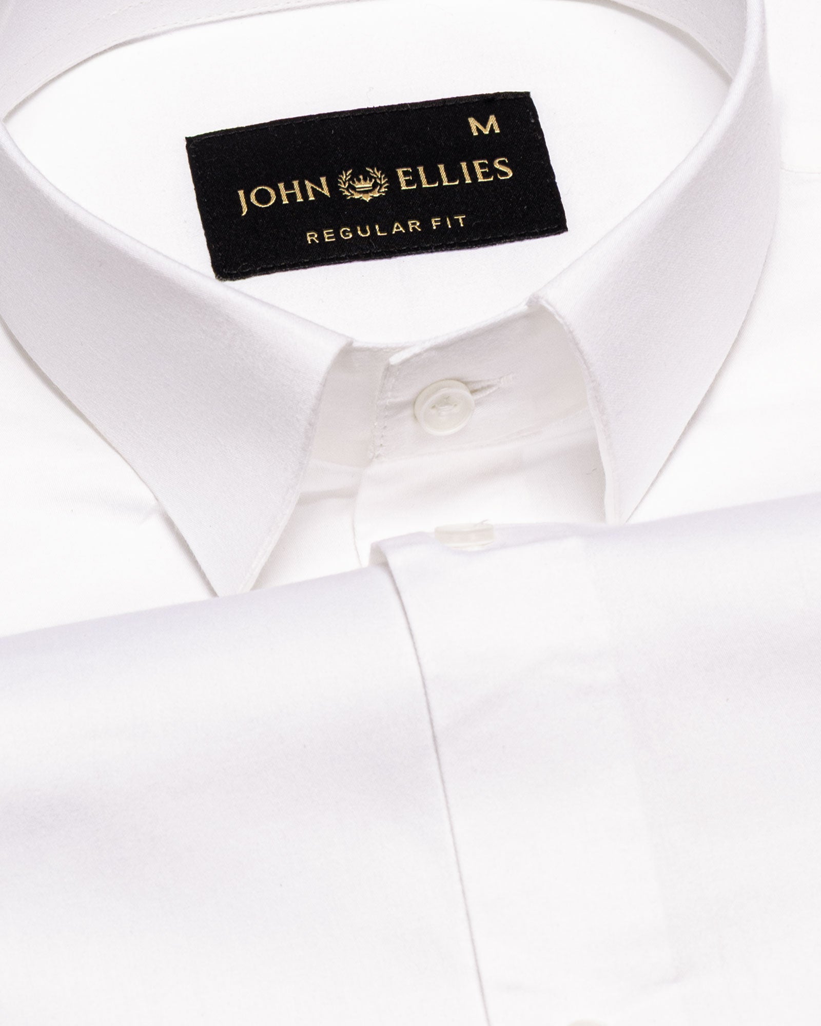 Zink White Plain Cotton Shirt - John Ellies