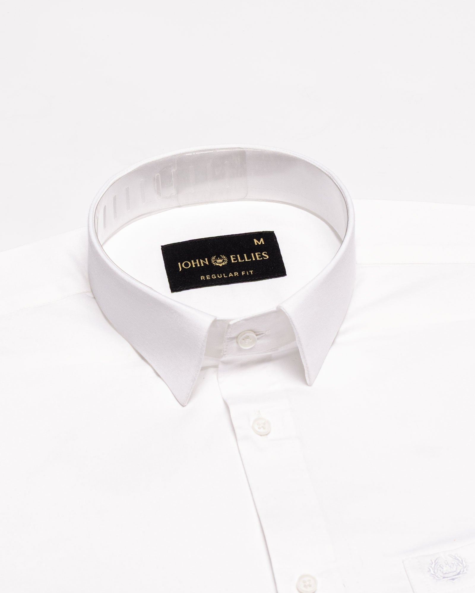 Zink White Plain Cotton Shirt - John Ellies