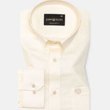 Zink Cream Plain Cotton Shirt - John Ellies