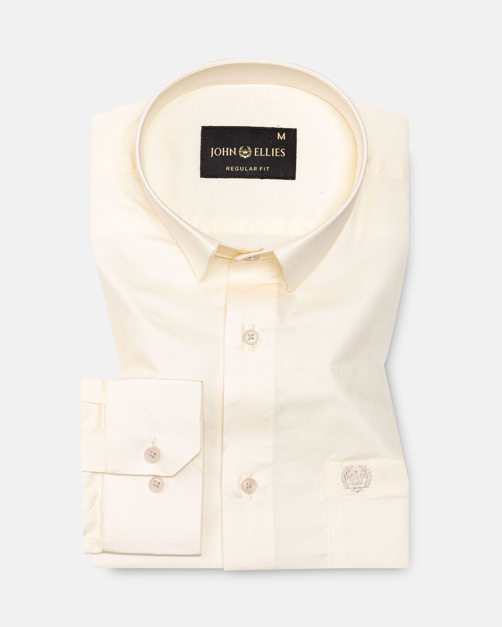 Zink Cream Plain Cotton Shirt - John Ellies