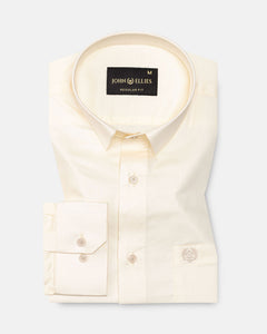 Zink Cream Plain Cotton Shirt - John Ellies
