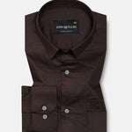 Zink Brown Plain Cotton Shirt - John Ellies