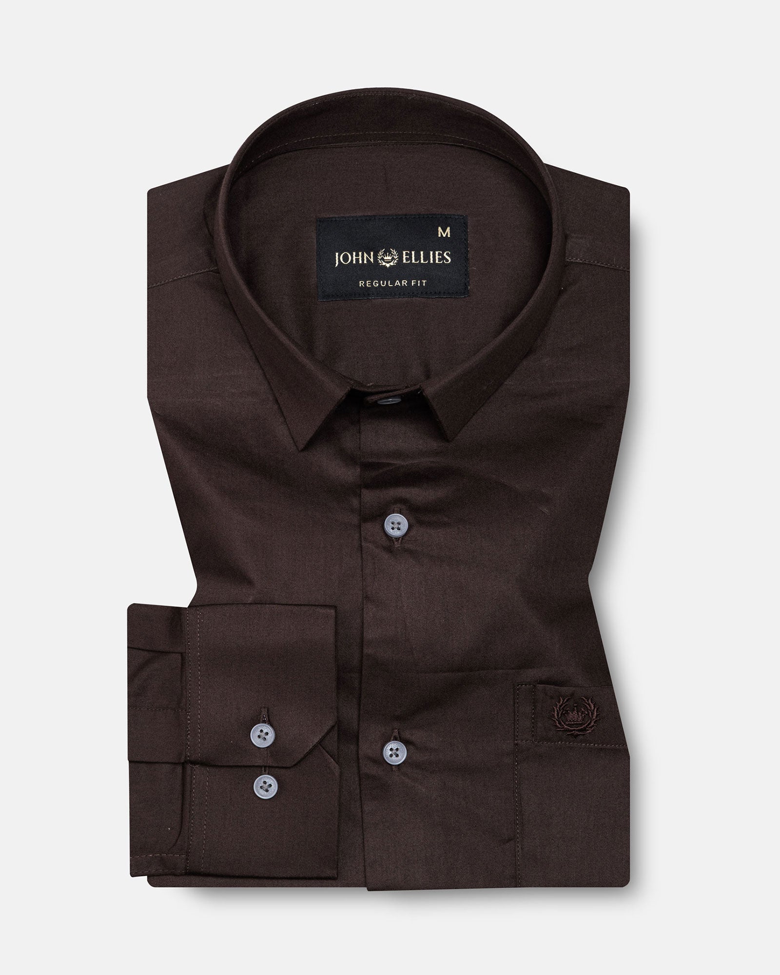 Zink Brown Plain Cotton Shirt - John Ellies
