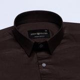 Zink Brown Plain Cotton Shirt - John Ellies