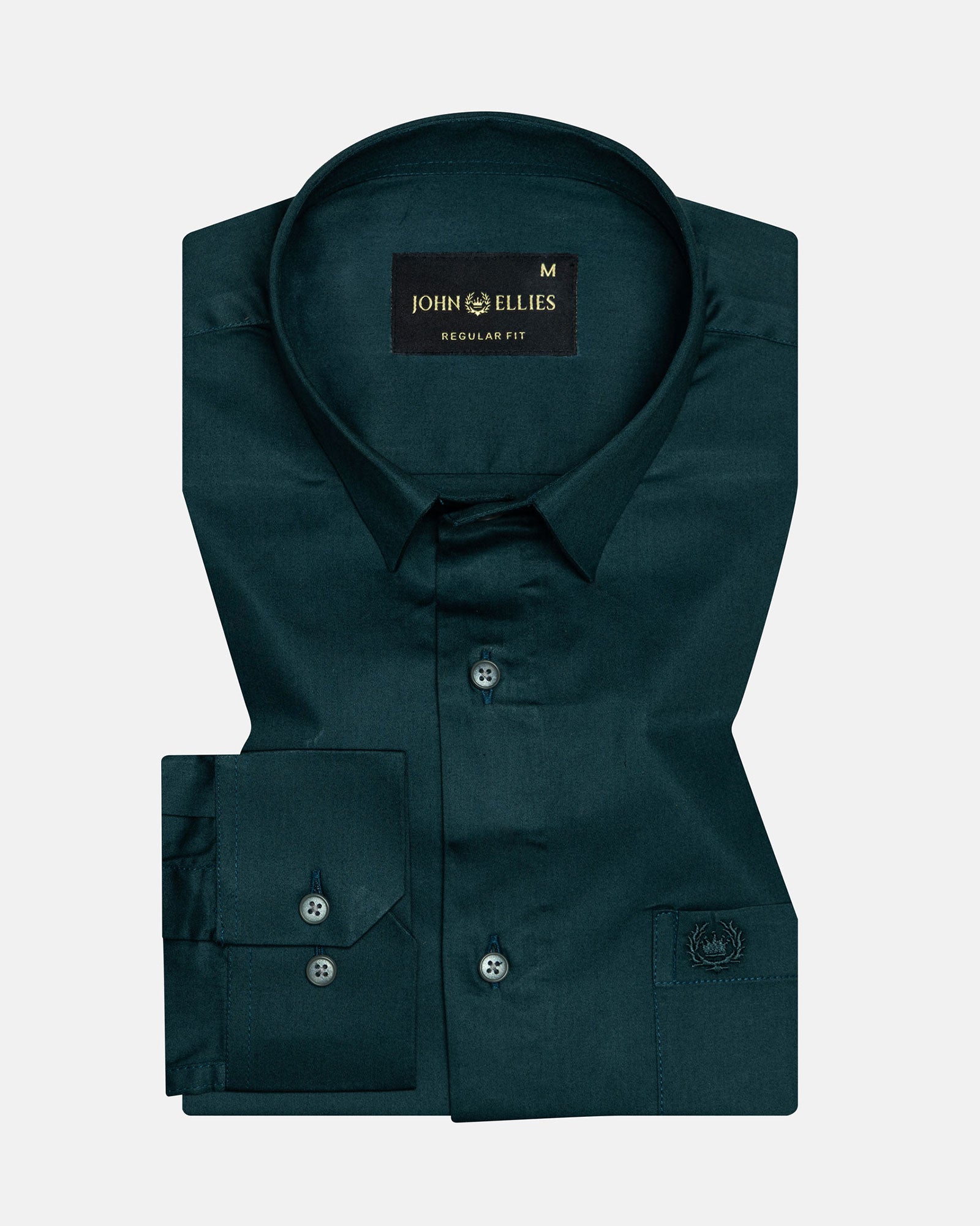 Zink Green Plain Cotton Shirt - John Ellies