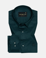 Zink Green Plain Cotton Shirt