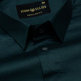 Zink Green Plain Cotton Shirt - John Ellies
