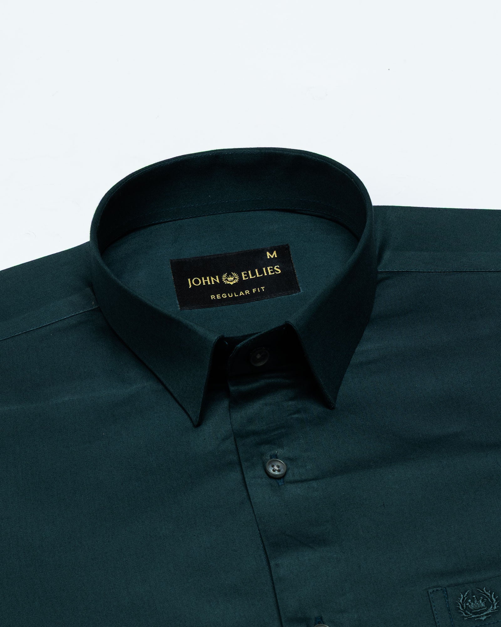 Zink Green Plain Cotton Shirt - John Ellies