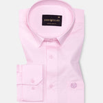 Zink Light Pink Plain Cotton Shirt - John Ellies