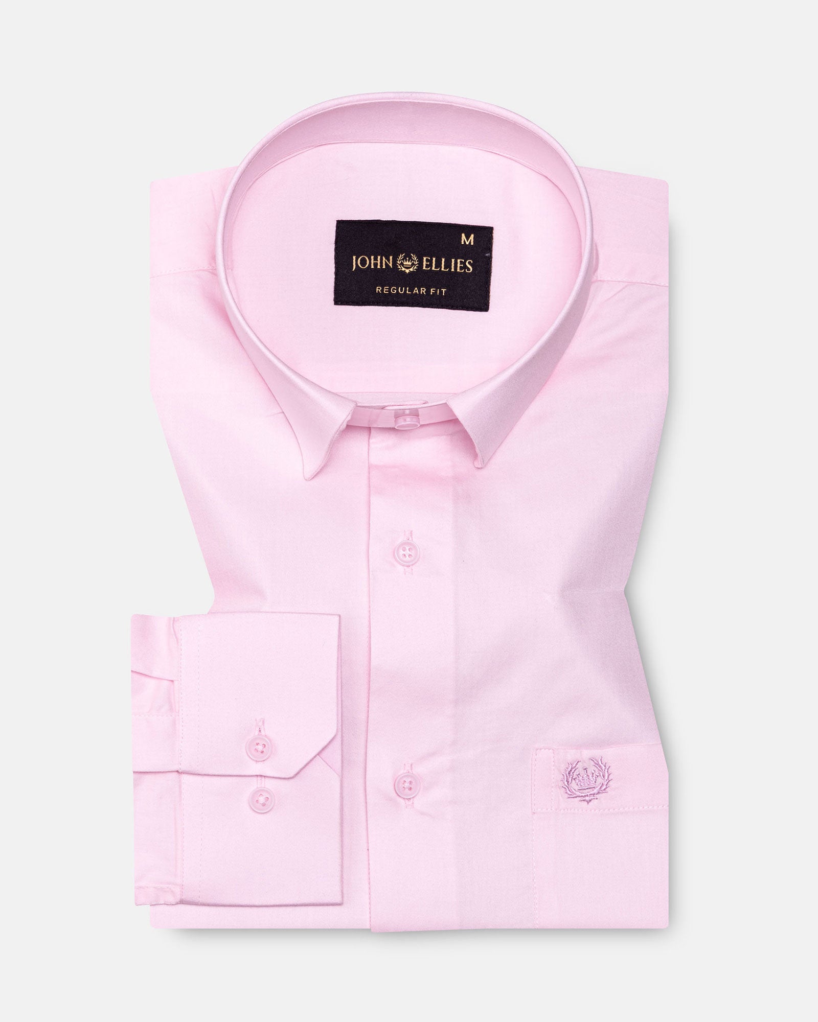 Zink Light Pink Plain Cotton Shirt - John Ellies