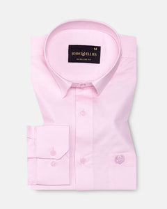 Zink Light Pink Plain Cotton Shirt - John Ellies