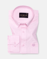 Zink Light Pink Plain Cotton Shirt