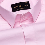 Zink Light Pink Plain Cotton Shirt - John Ellies