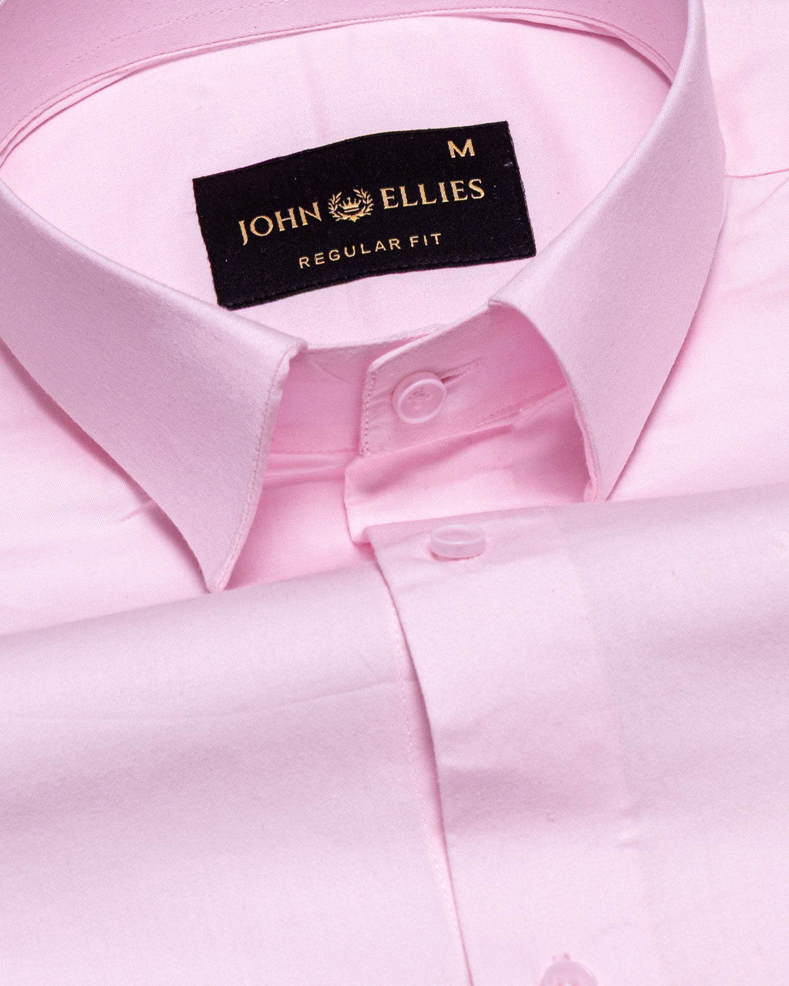 Zink Light Pink Plain Cotton Shirt - John Ellies