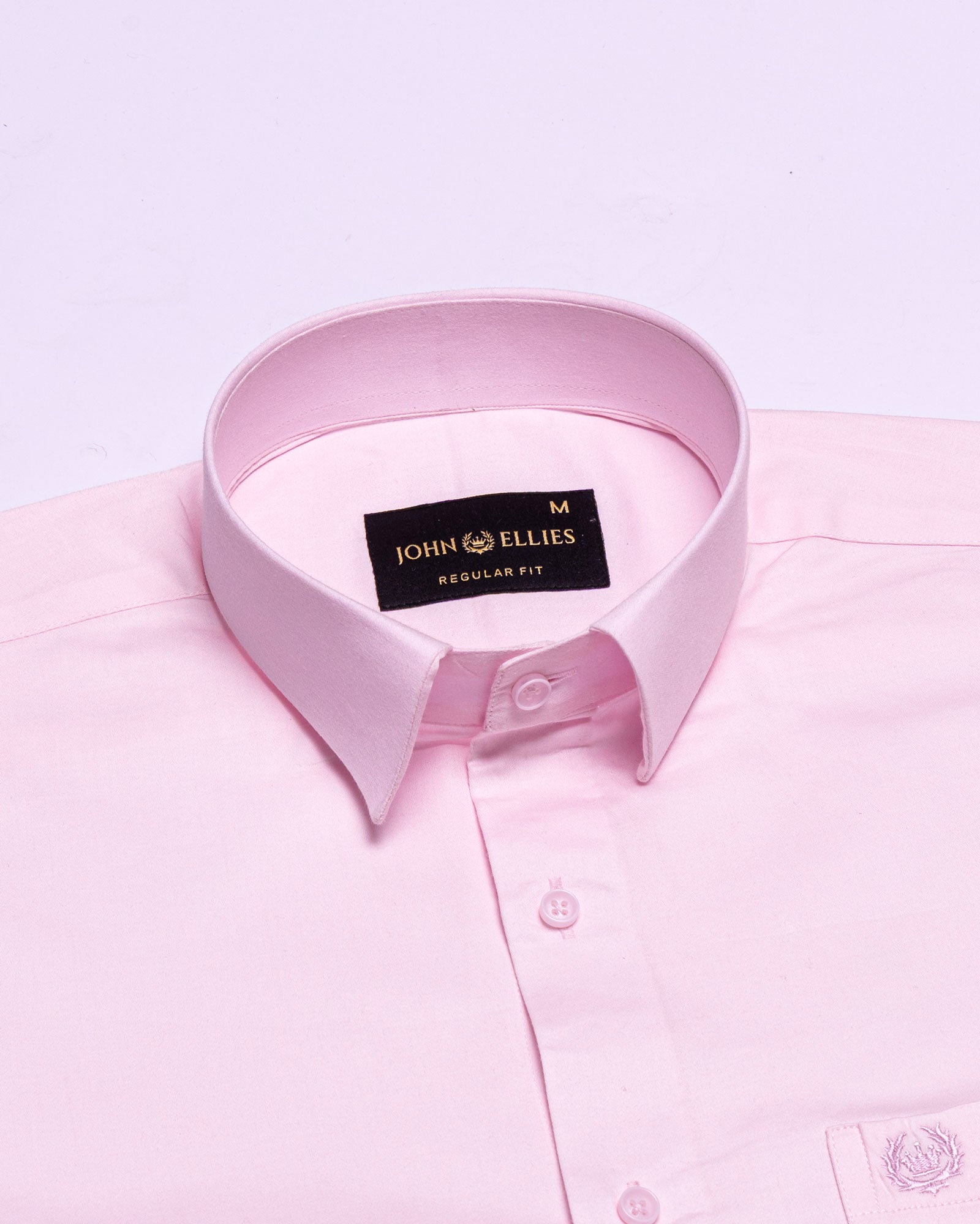 Zink Light Pink Plain Cotton Shirt - John Ellies