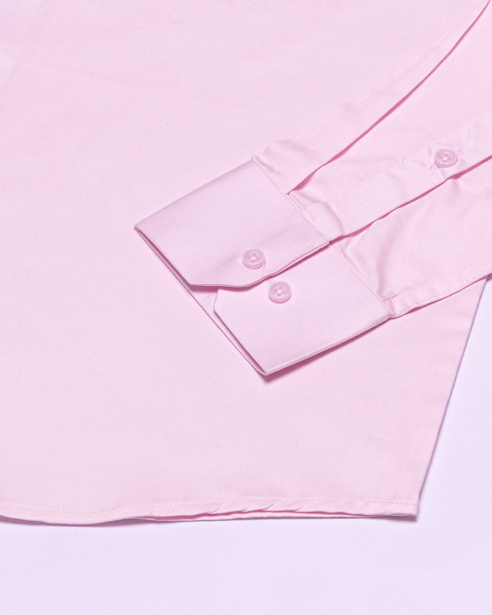 Zink Light Pink Plain Cotton Shirt - John Ellies