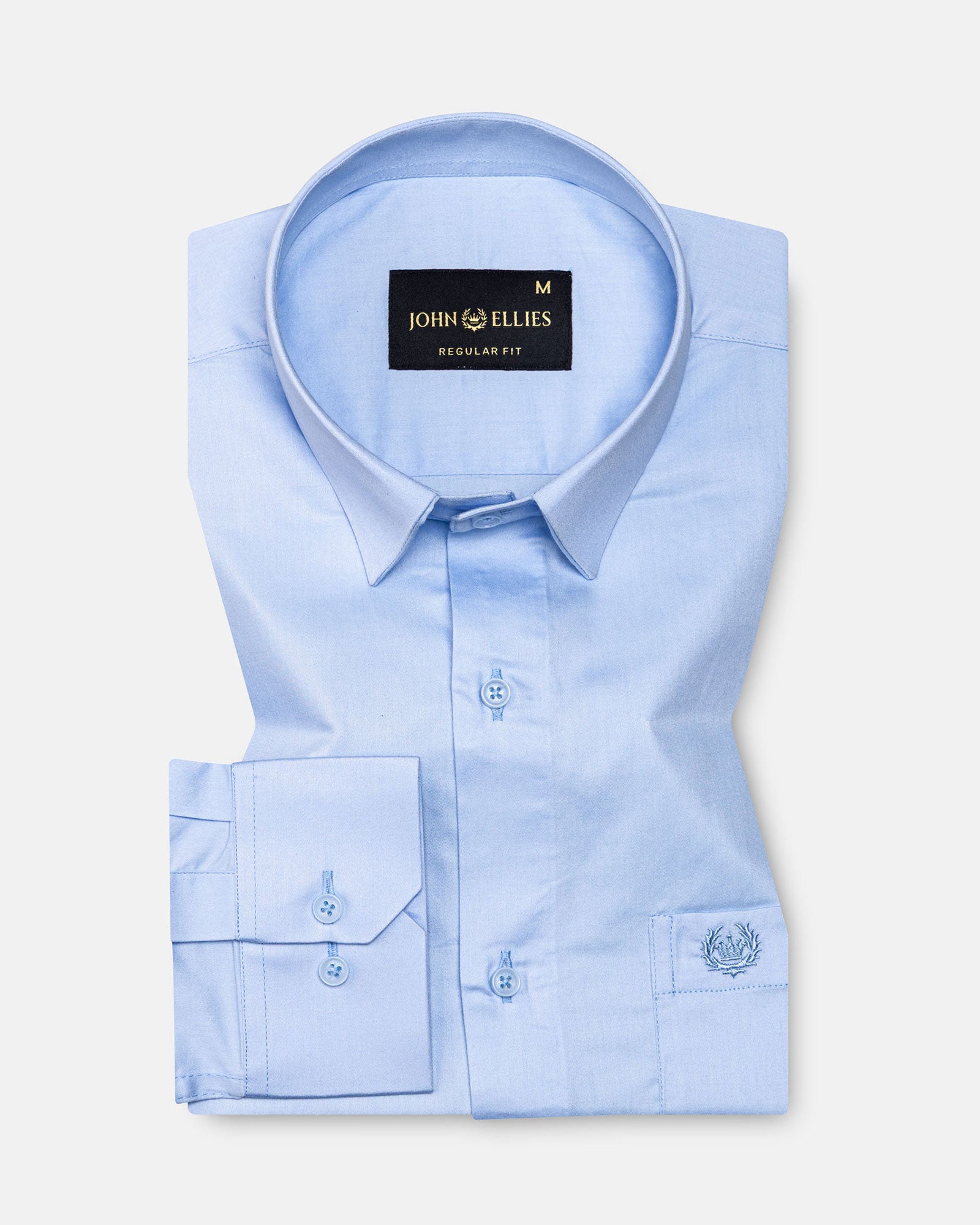 Zink Sky Blue Plain Cotton Shirt - John Ellies