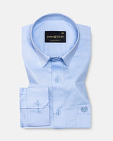 Zink Sky Blue Plain Cotton Shirt