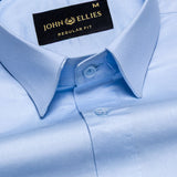 Zink Sky Blue Plain Cotton Shirt - John Ellies