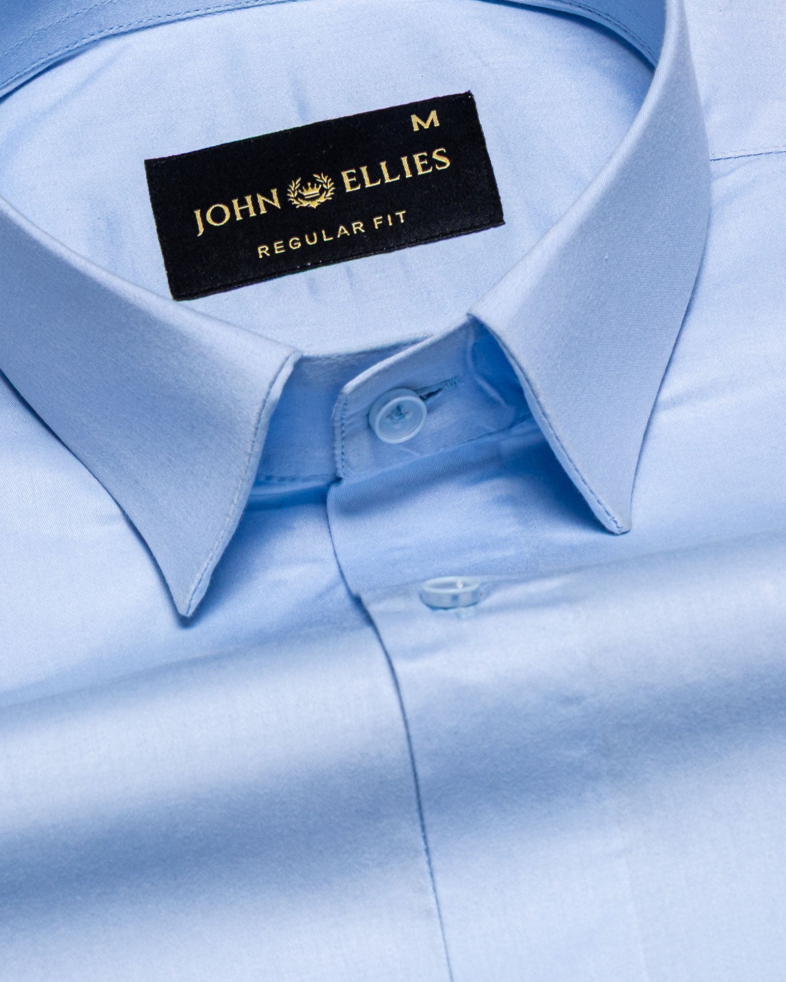 Zink Sky Blue Plain Cotton Shirt - John Ellies