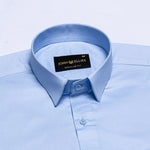Zink Sky Blue Plain Cotton Shirt - John Ellies
