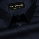 Zink Navy Blue Plain Cotton Shirt - John Ellies