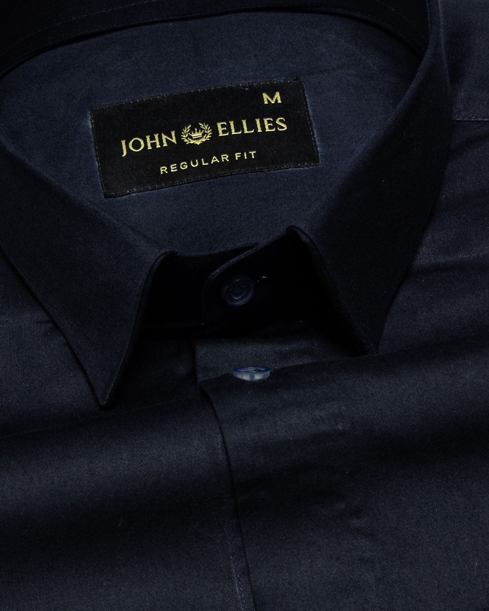 Zink Navy Blue Plain Cotton Shirt - John Ellies