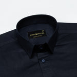 Zink Navy Blue Plain Cotton Shirt - John Ellies
