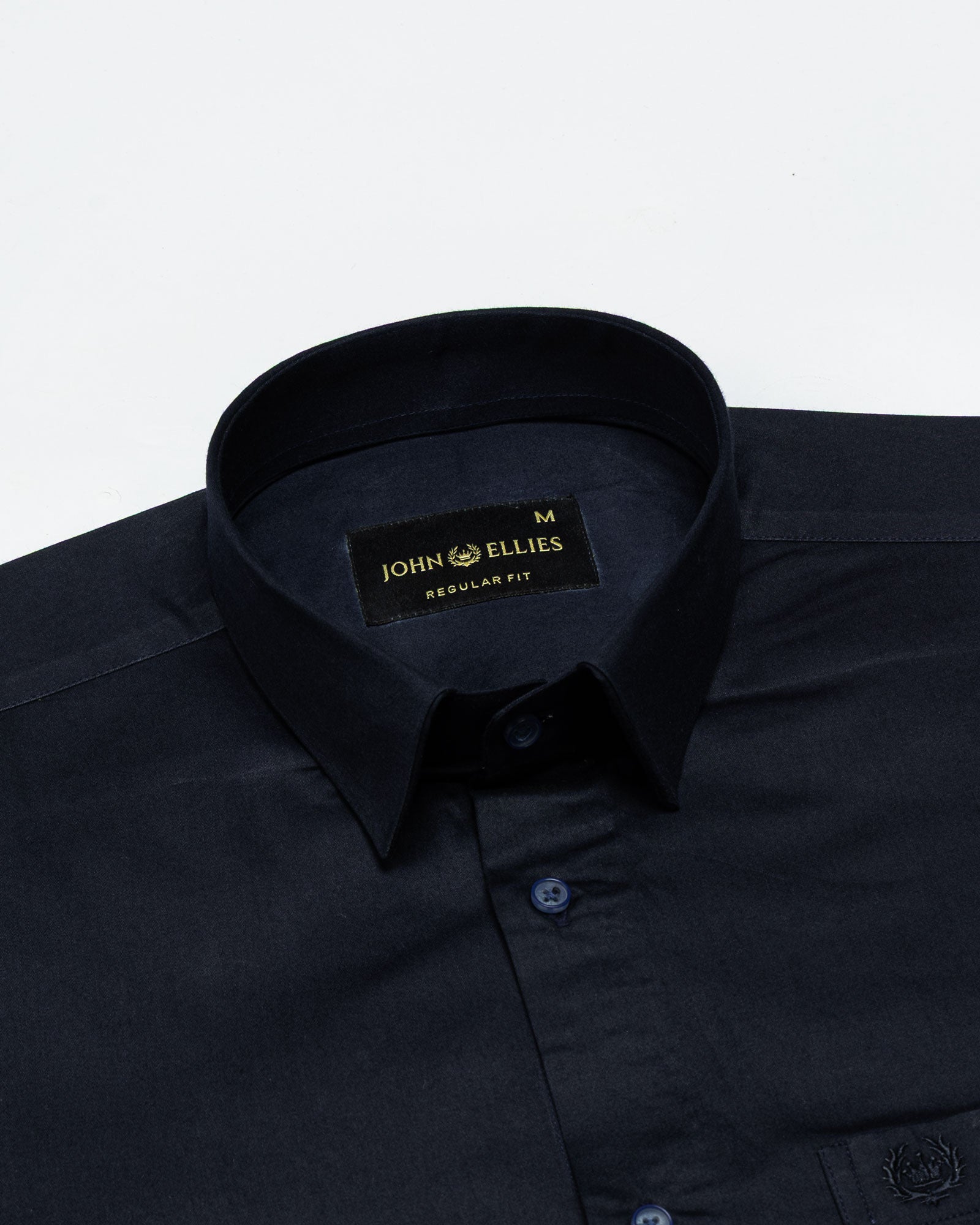 Zink Navy Blue Plain Cotton Shirt - John Ellies