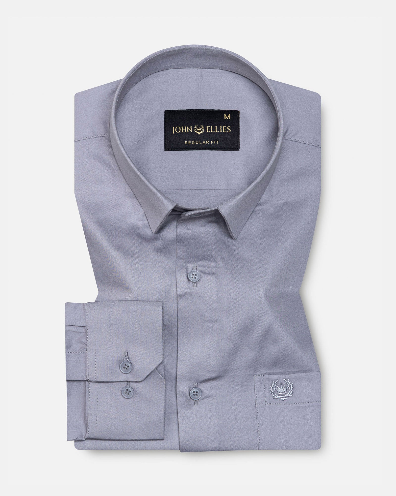 Zink Silver Plain Cotton Shirt - John Ellies