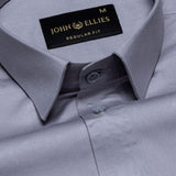 Zink Silver Plain Cotton Shirt - John Ellies