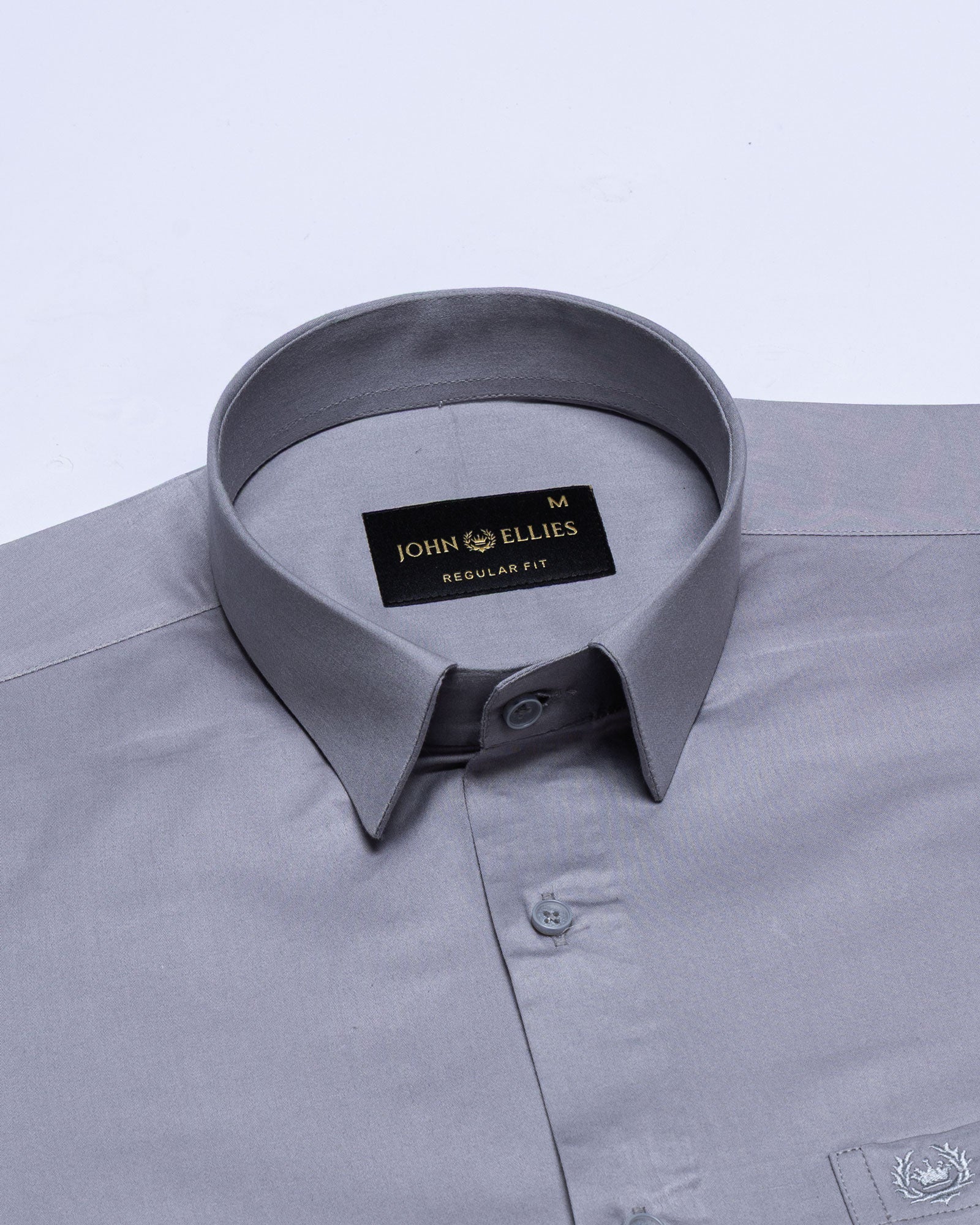 Zink Silver Plain Cotton Shirt - John Ellies