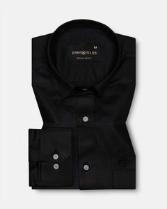 Zink Black Plain Cotton Shirt - John Ellies