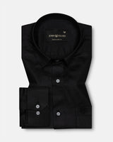 Zink Black Plain Cotton Shirt
