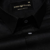 Zink Black Plain Cotton Shirt - John Ellies